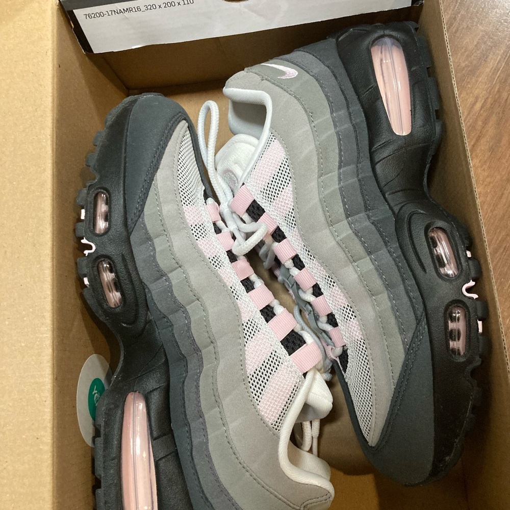 Nike Women’s Gray and Pink Air Max 95 Sneakers Size 7.5